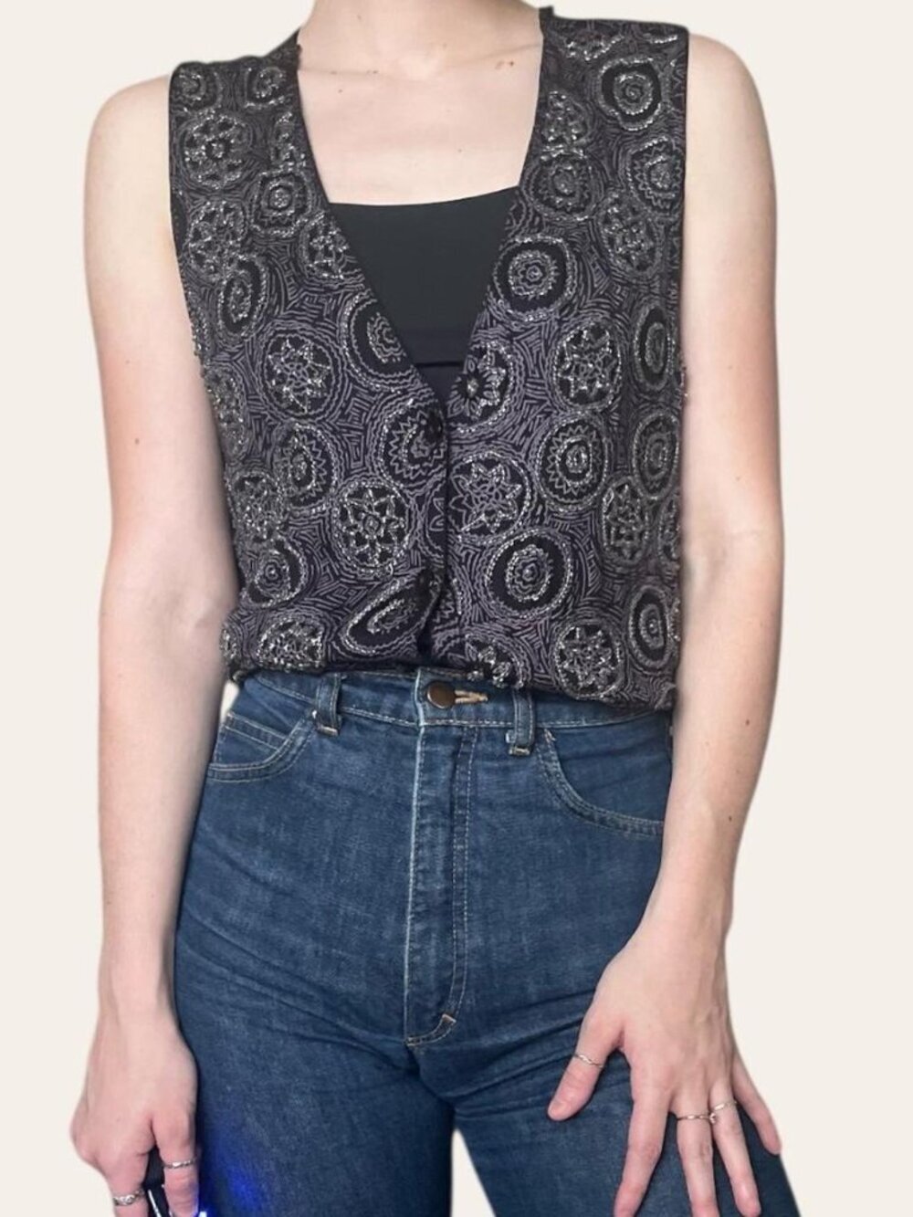 Electrify New York 90s vintage beaded whimsigoth vest - Large - Picture 3 of 6